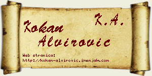Kokan Alvirović vizit kartica
